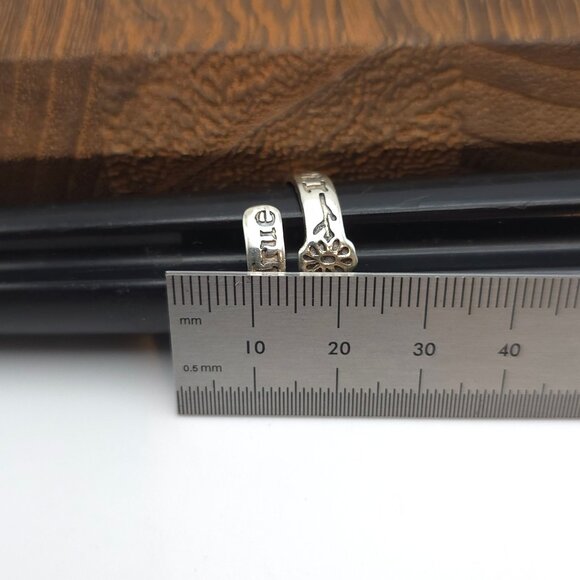 Size 9 Sterling Silver I Will Remain Faithful Ring A172 - Picture 8 of 9